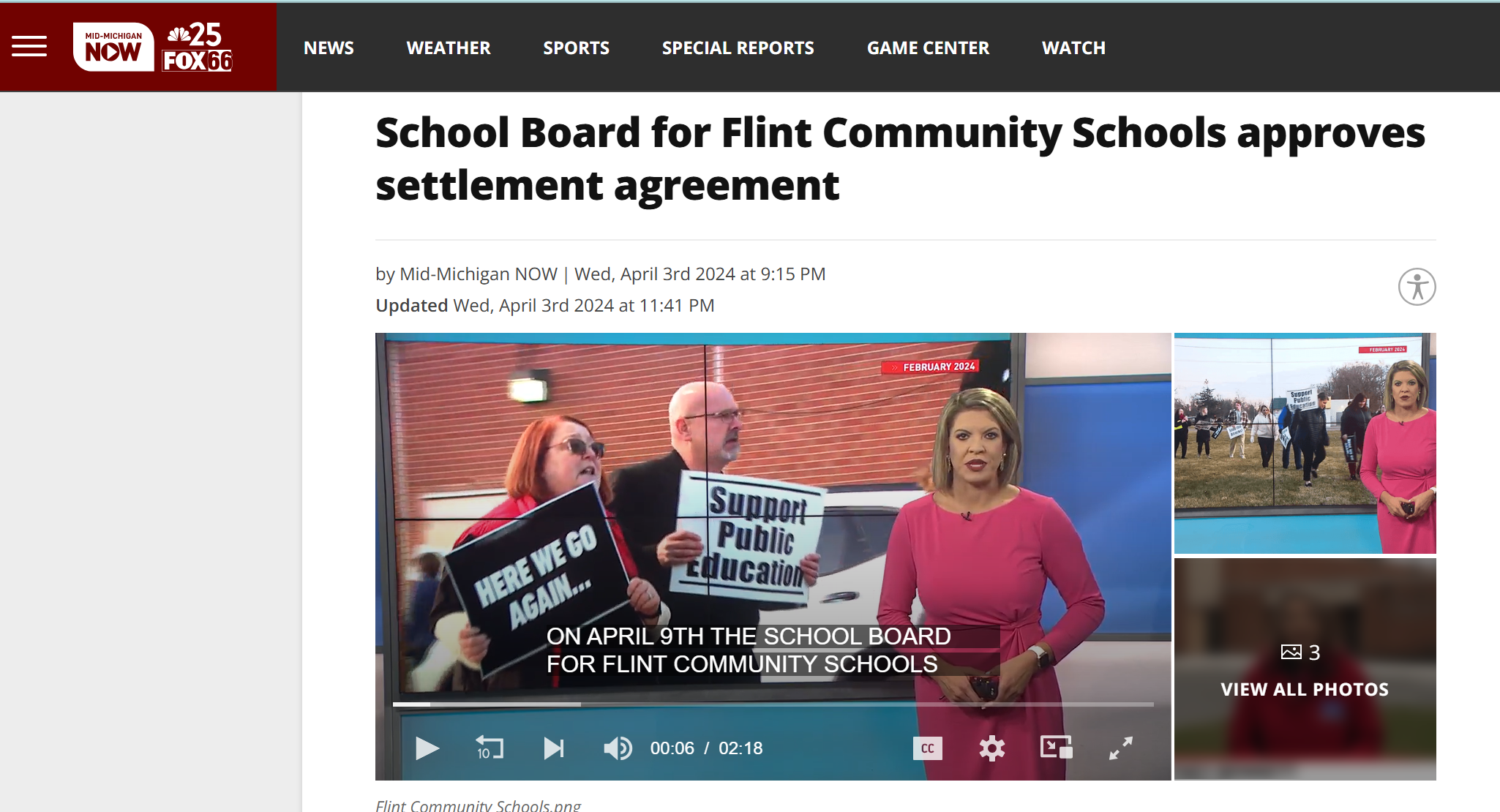 School Board for Flint Community Schools approves settlement agreement