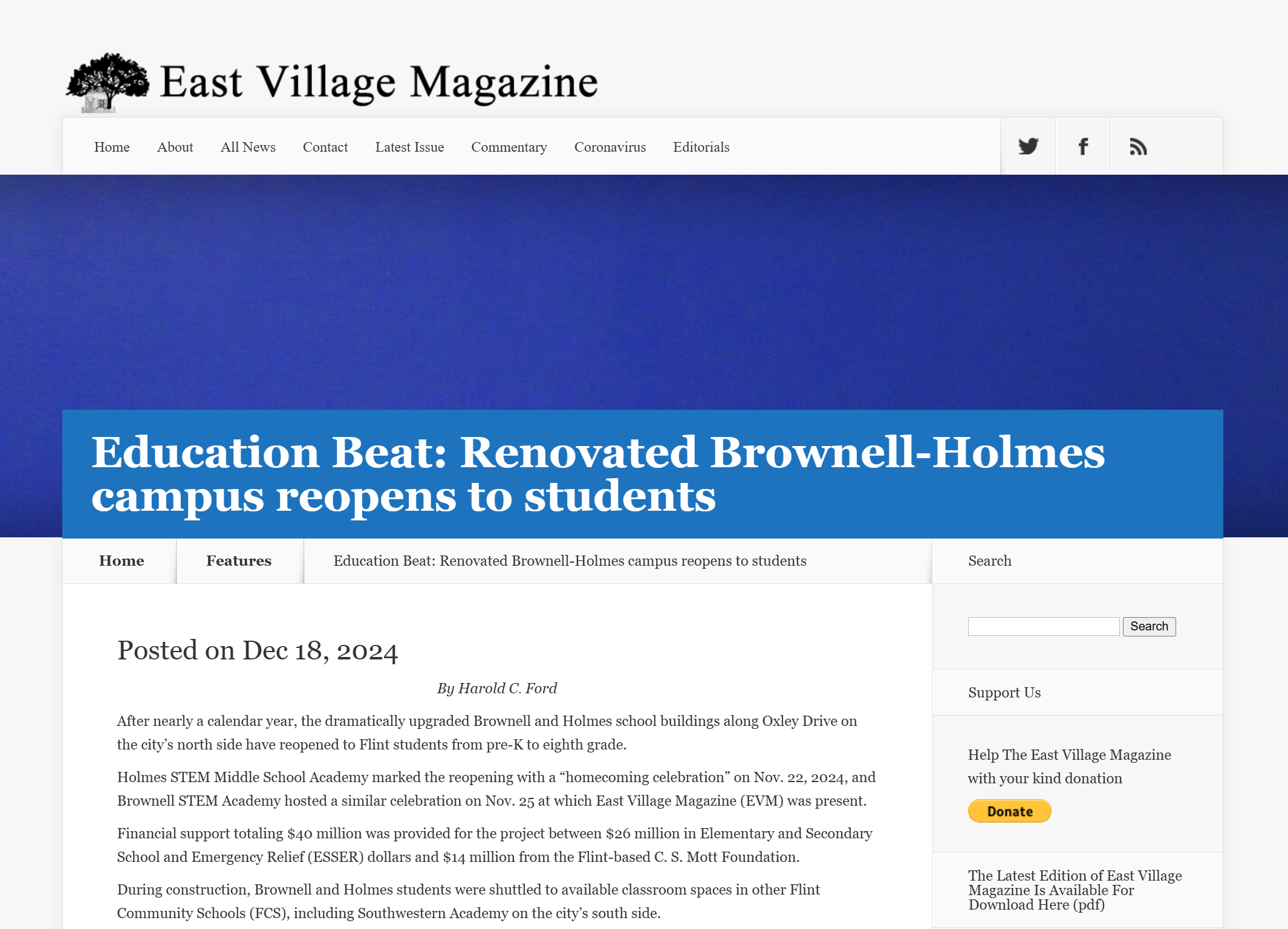 Education Beat: Renovated Brownell-Holmes campus reopens to students