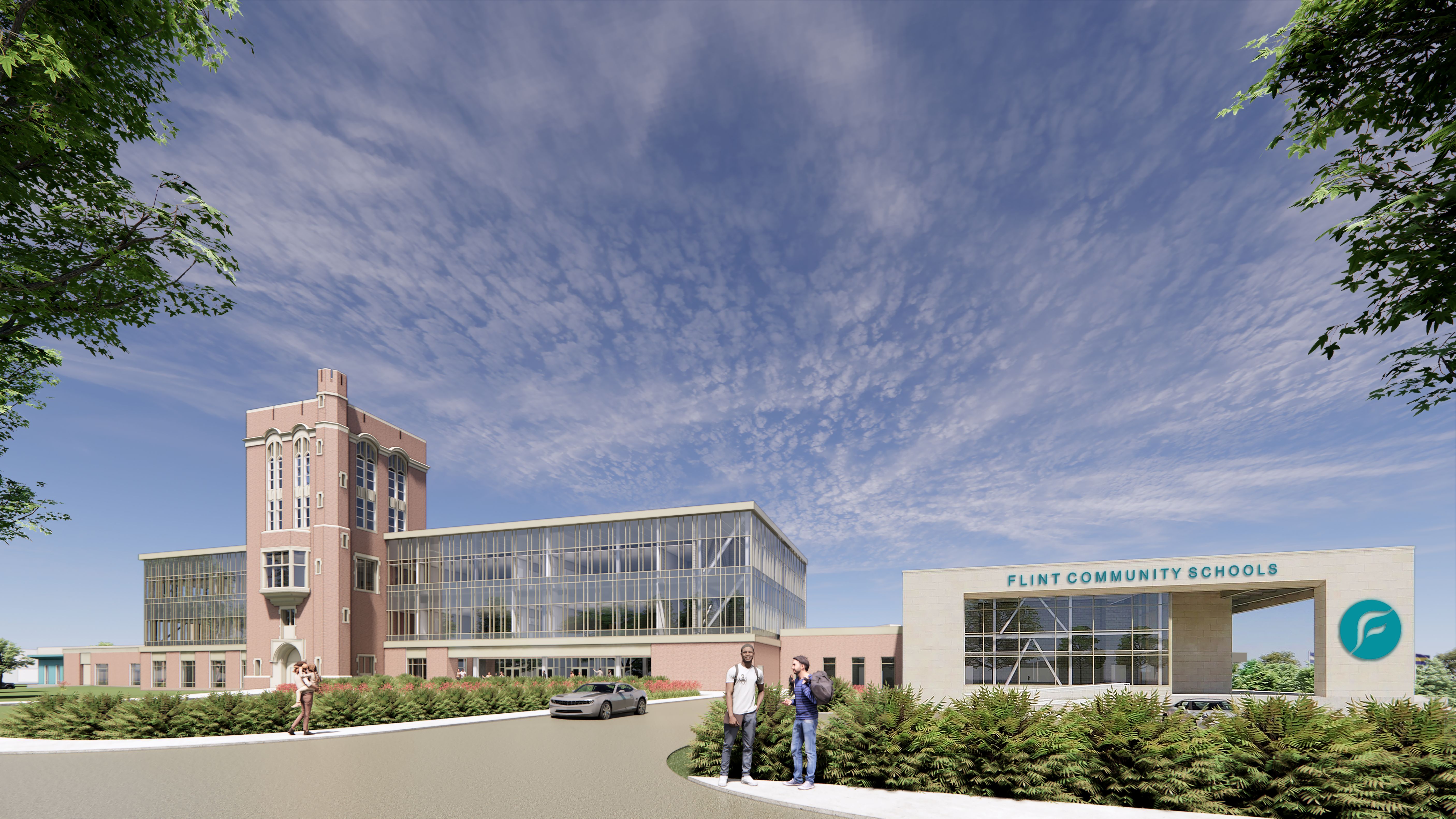 Rendering of Flint Community Schools New High School