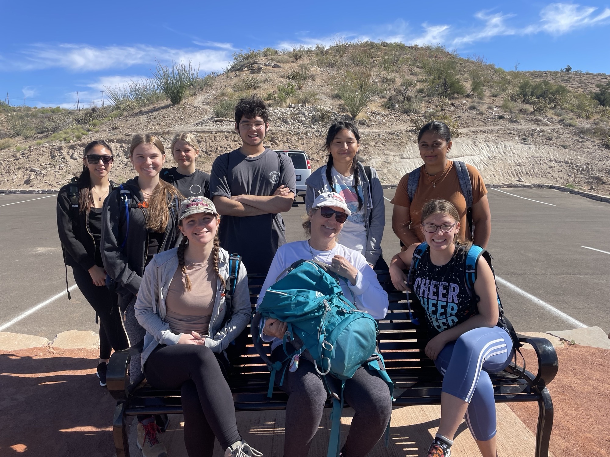 Students hiking.