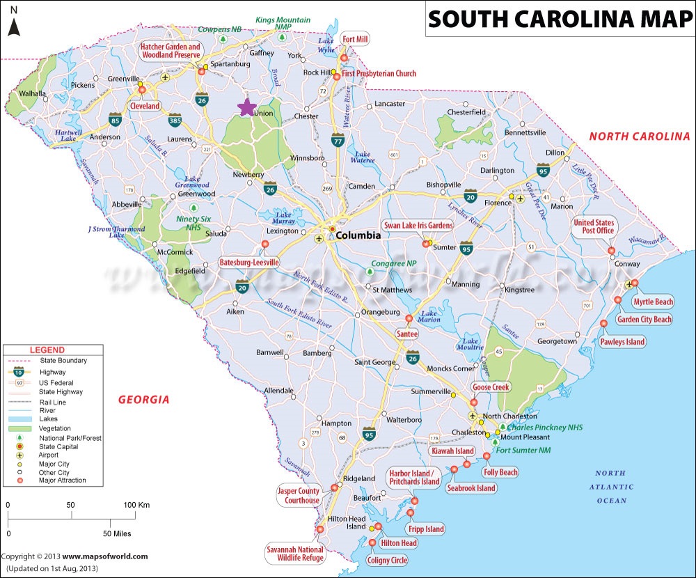 South Carolina Map