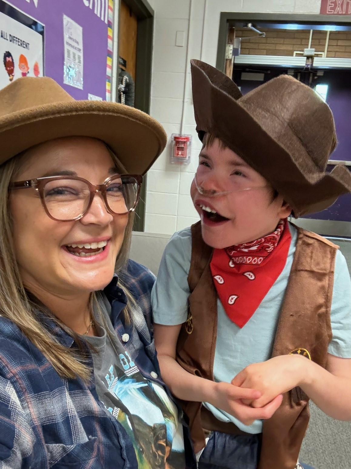 women and child in hats