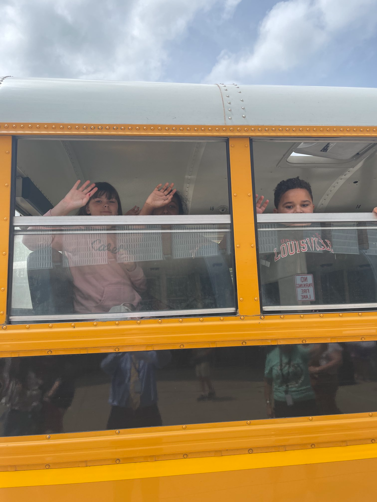 Students on a school bus