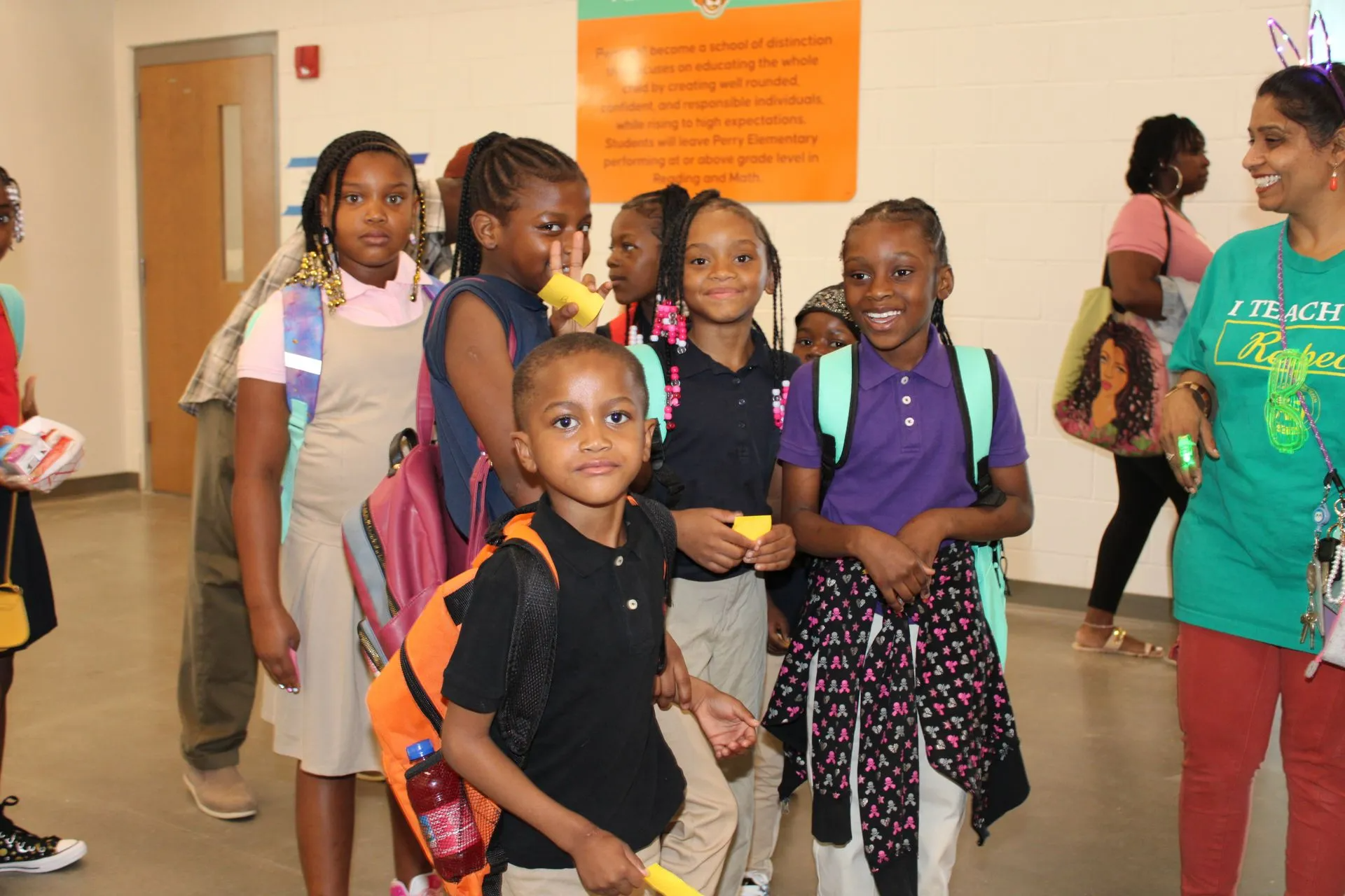 Students in a hallway