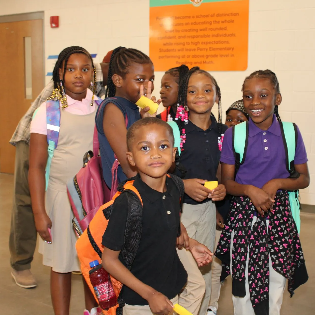 Students in a hallway