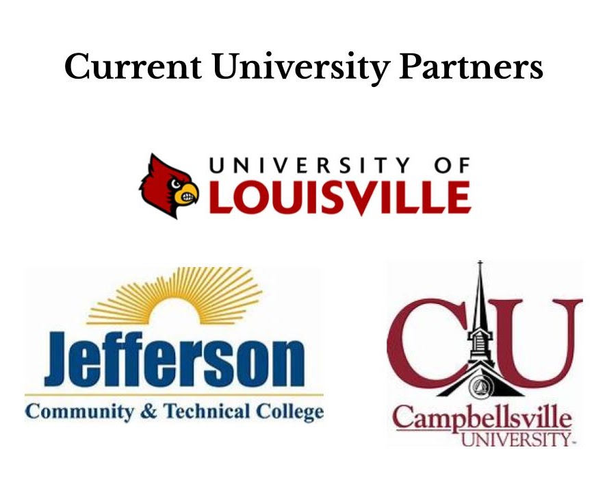 Current university partners: University of Louisville, Jeffersohn University, and Campbell University School of Engineering.