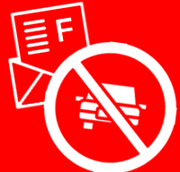 A graphic with a red 'X' superimposed over an image of an envelope and mailbox, symbolizing restricted or prohibited access to mail services.