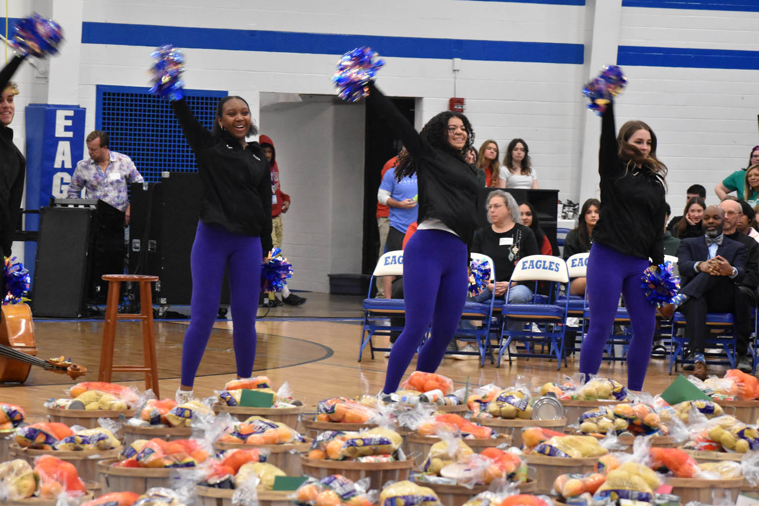 Dance team performing at Holiday Care-A-Van