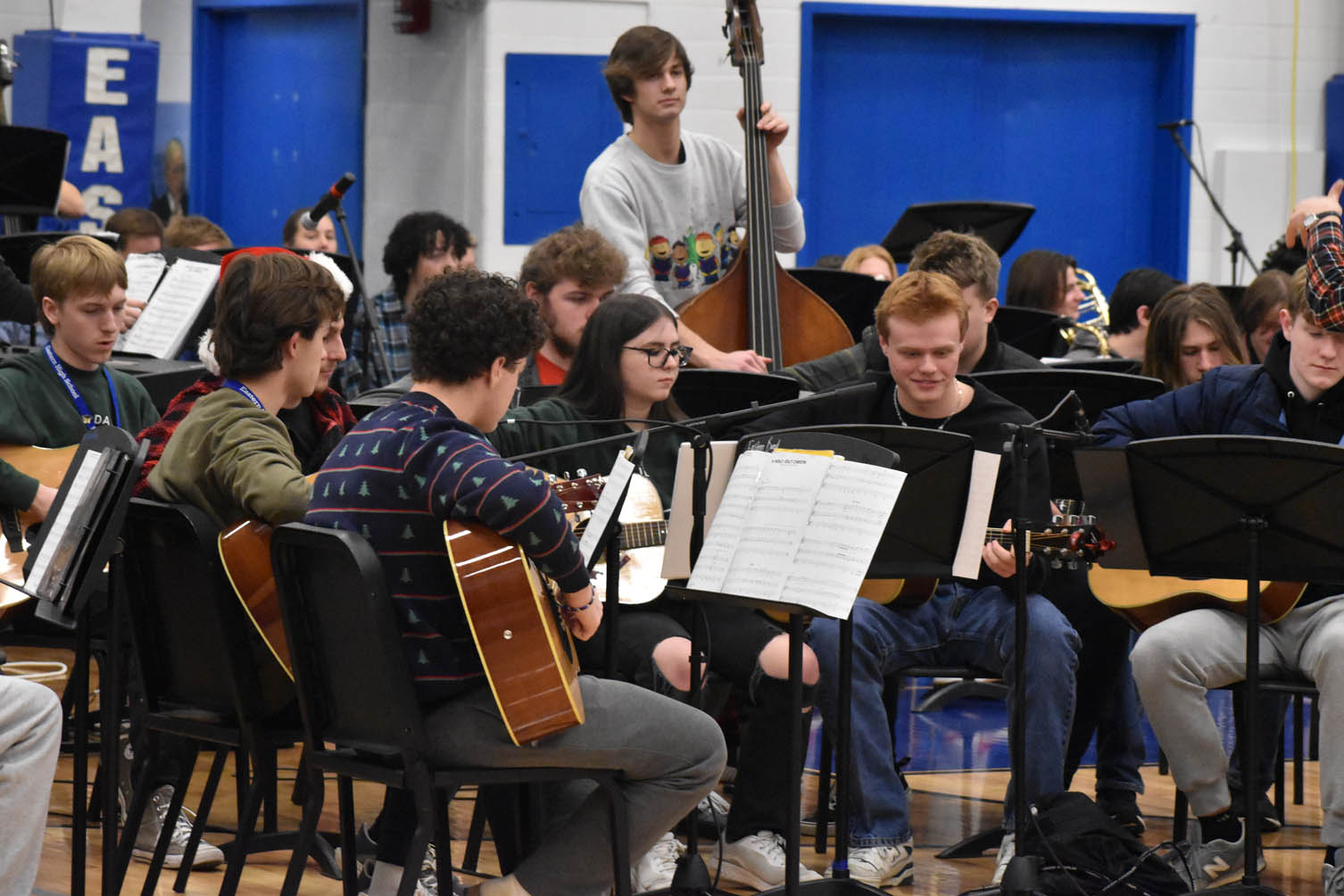 Guitar class performing