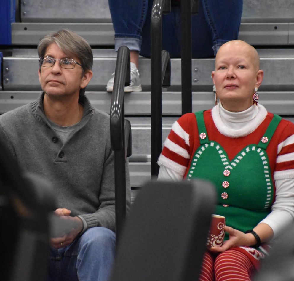 Teachers enjoying Holiday Care-A-Van