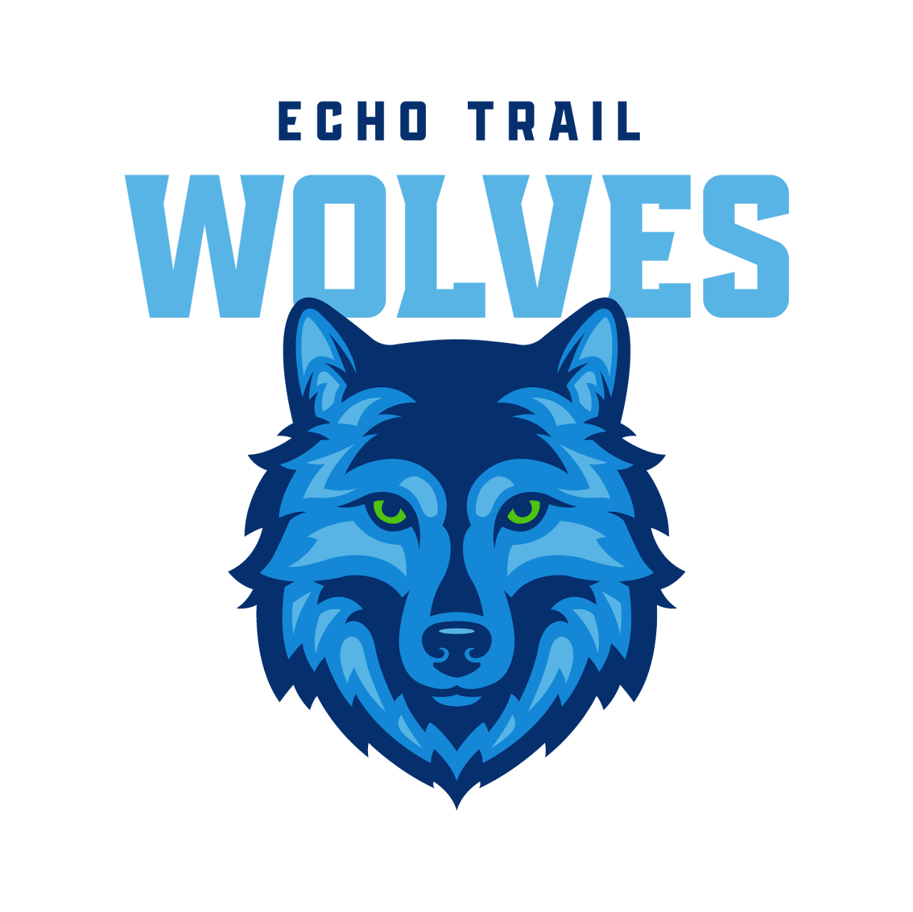 This image is a logo for the Echo Trail Wolves.
