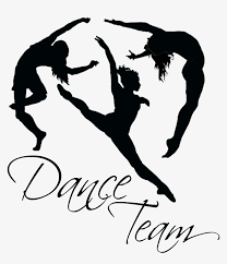 Dance An artistic black and white logo for the 'Dance Team' featuring acrobatic silhouettes.