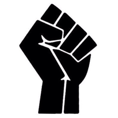 A stylized black and white graphic of a fist with the caption "POWER" beneath it.