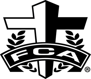 The logo of the FCA, prominently displaying the cross and the letters 'FCA' with the acronym for Fellowship of Christian Athletes.