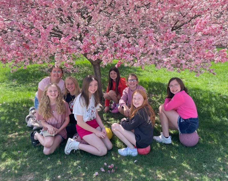 Students relaxing on the beautiful day