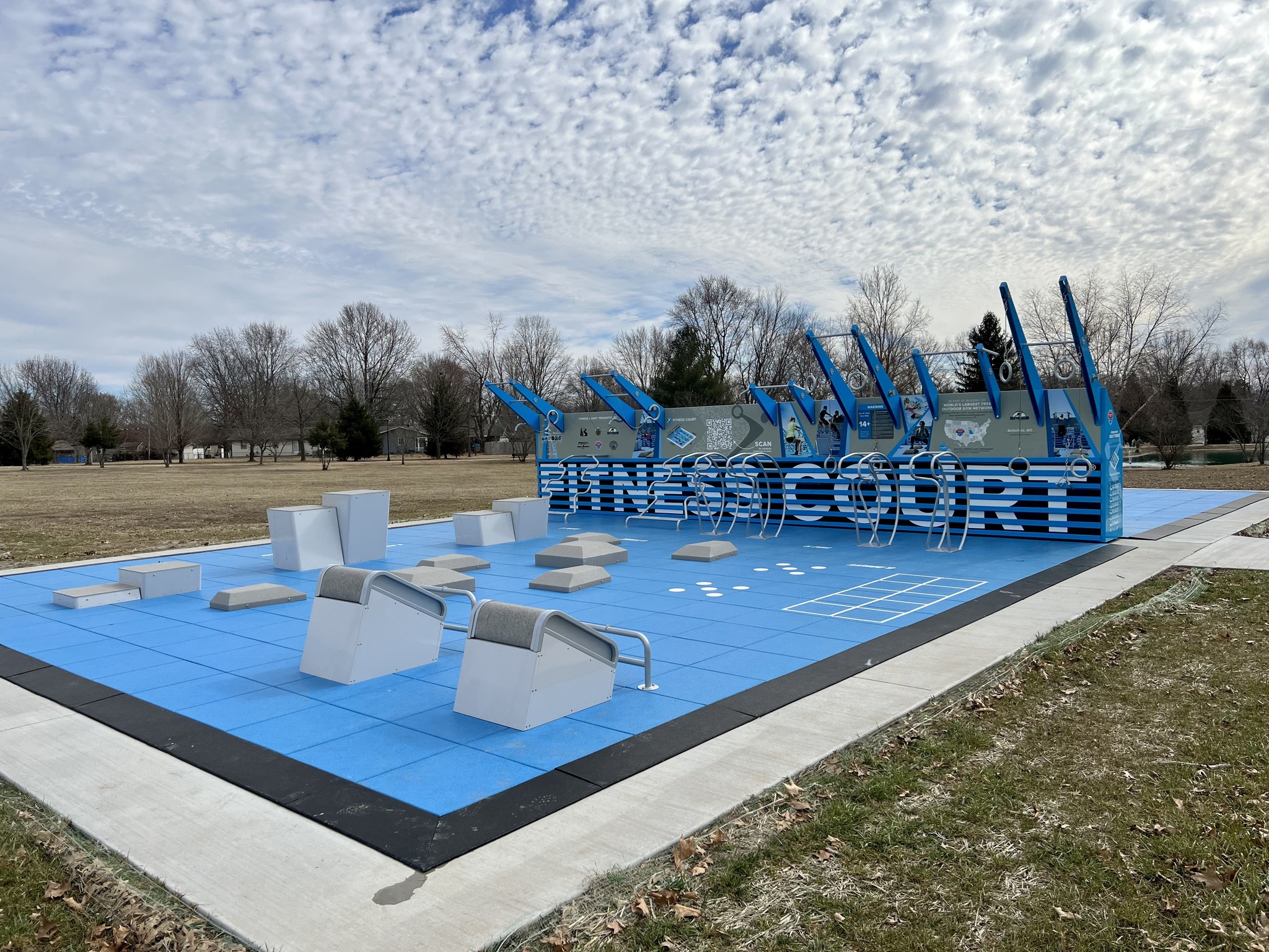 A fitness court. 