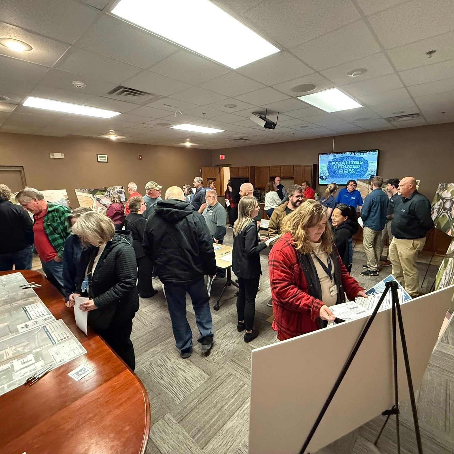 People looking at a map.