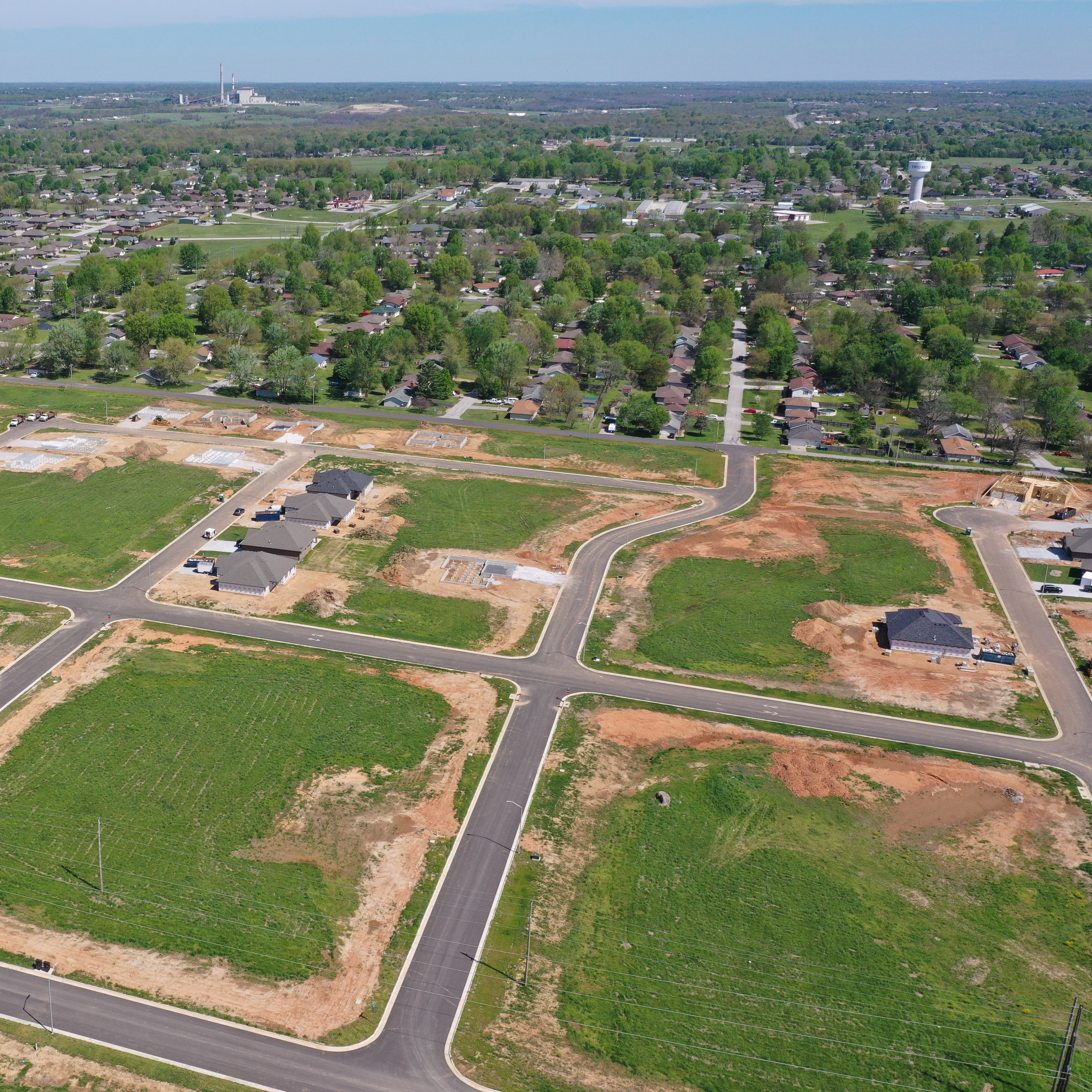 This is an aerial photo of the Green Ridge subdivision during its construction.