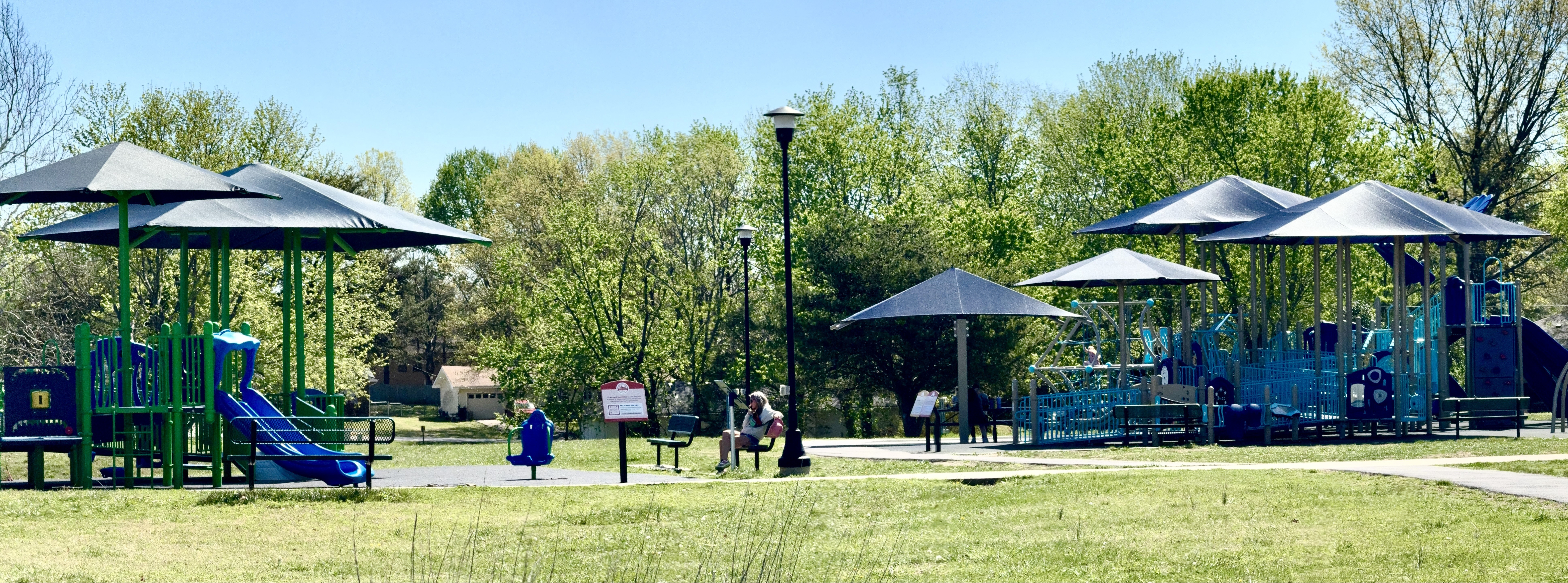 A photo of the playground equipment at the Cherokee Trail of Tears Park.