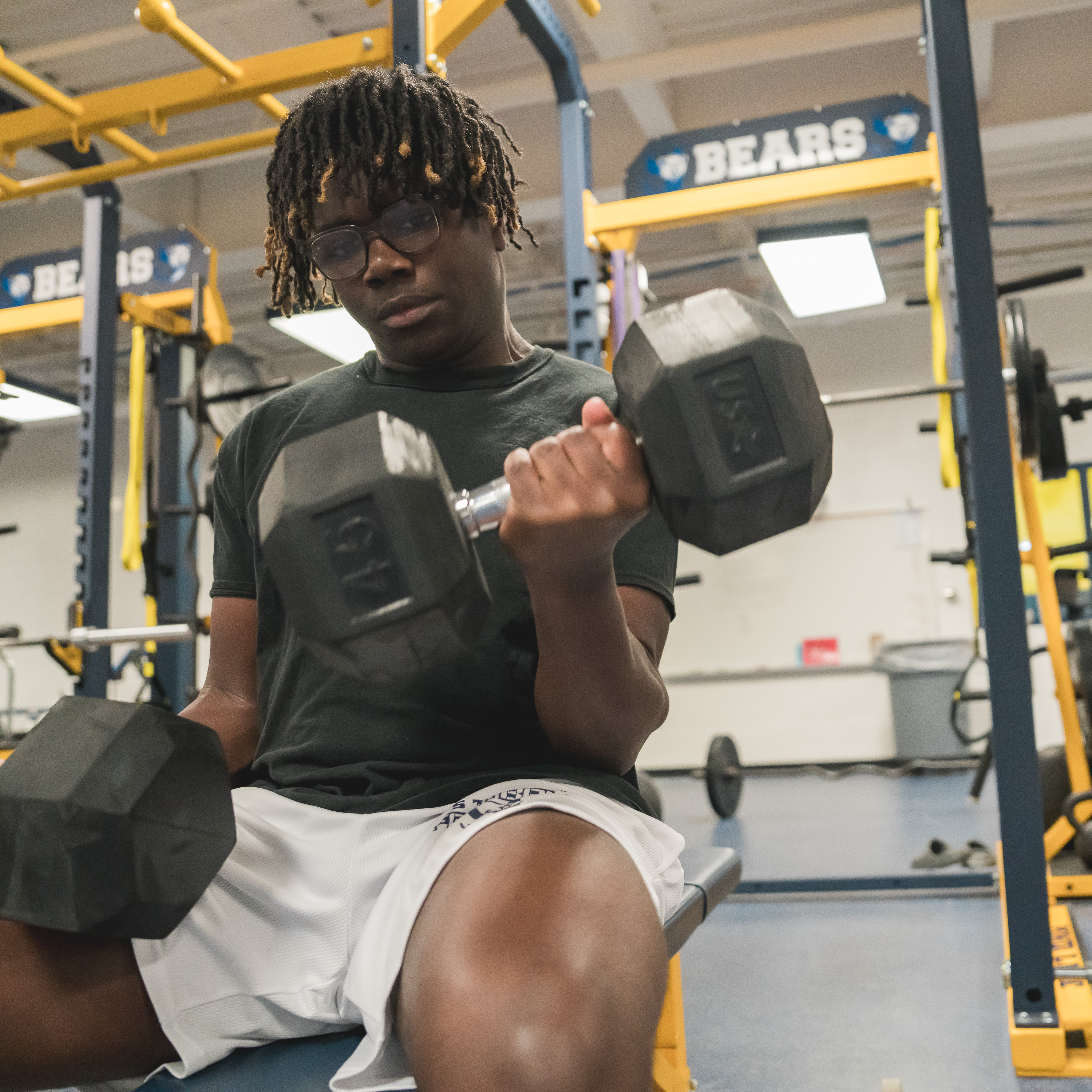 St Joseph high school student working out