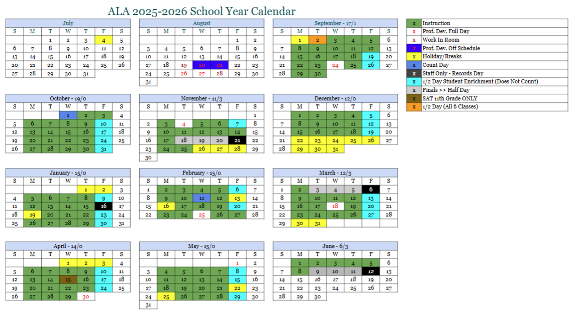 ALA 25-26 Calendar