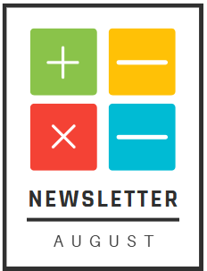 newsletter august with math operation symbols