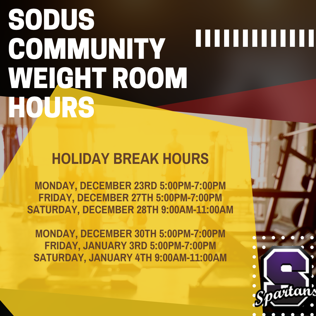 Holiday Break weight room hours