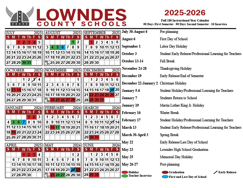 2025-2026 Academic Calendar