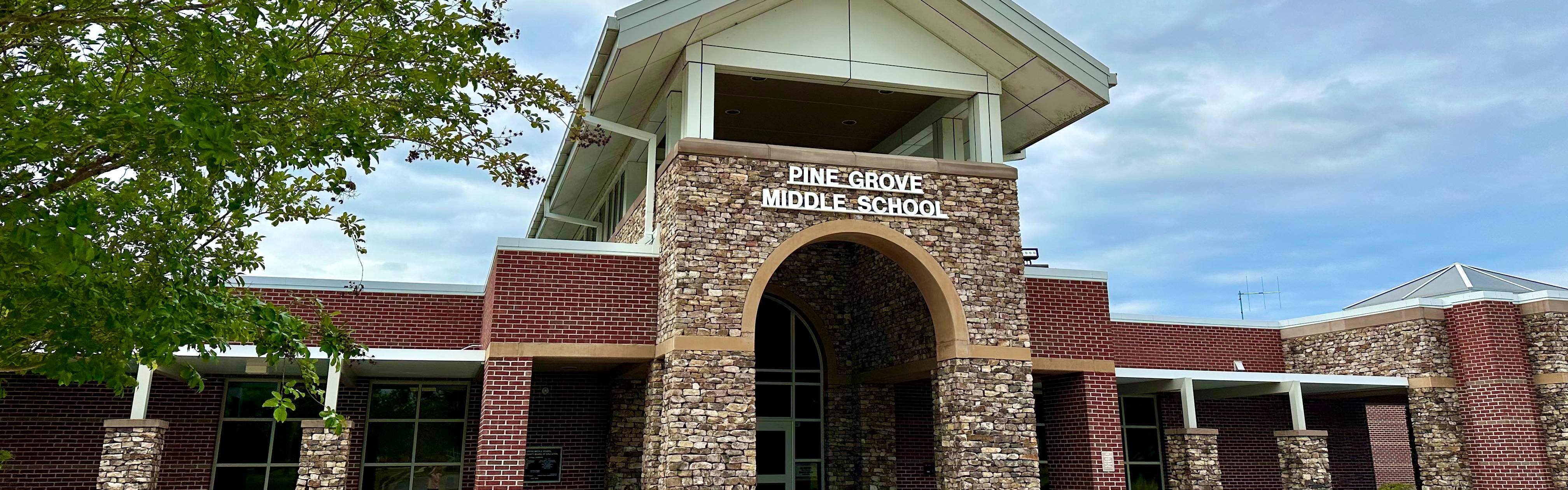 Front of Pine Grove Middle School building