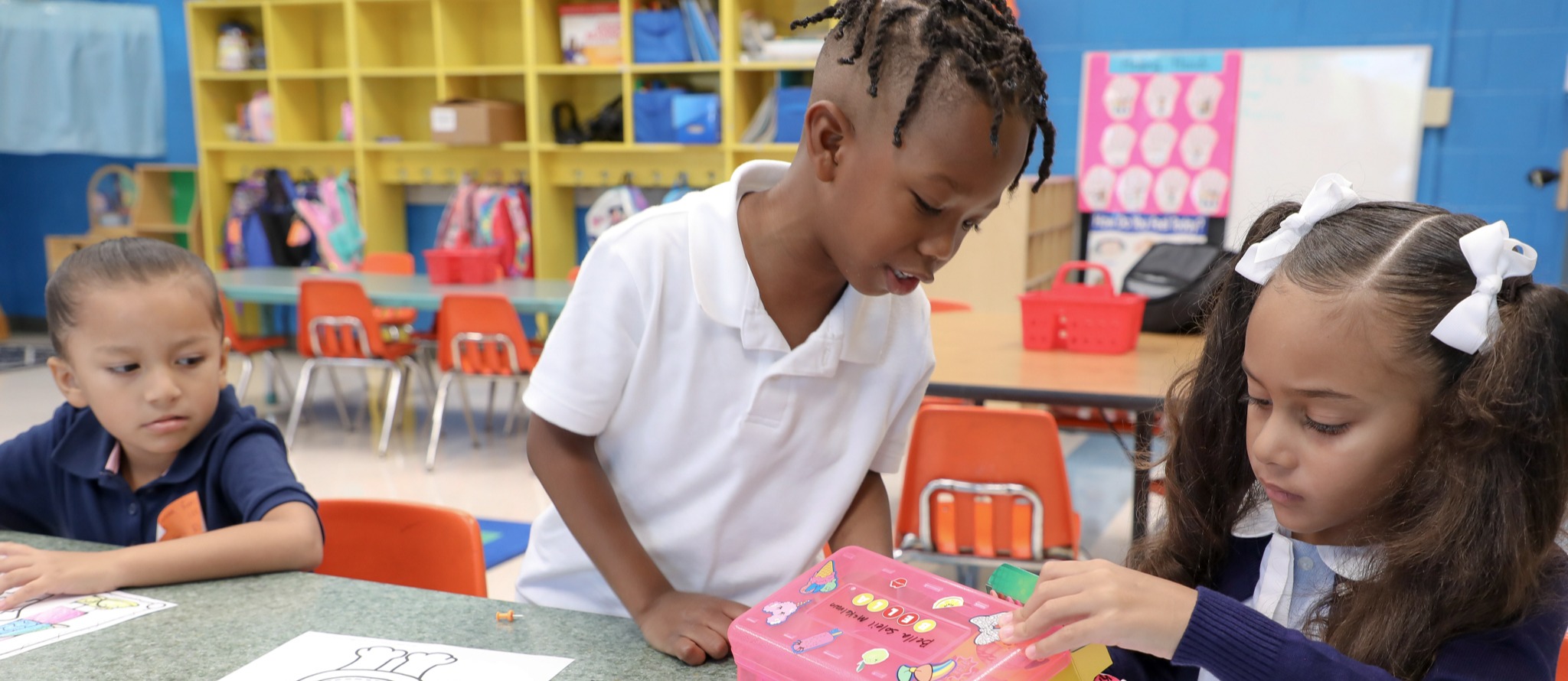 Child looking at a book