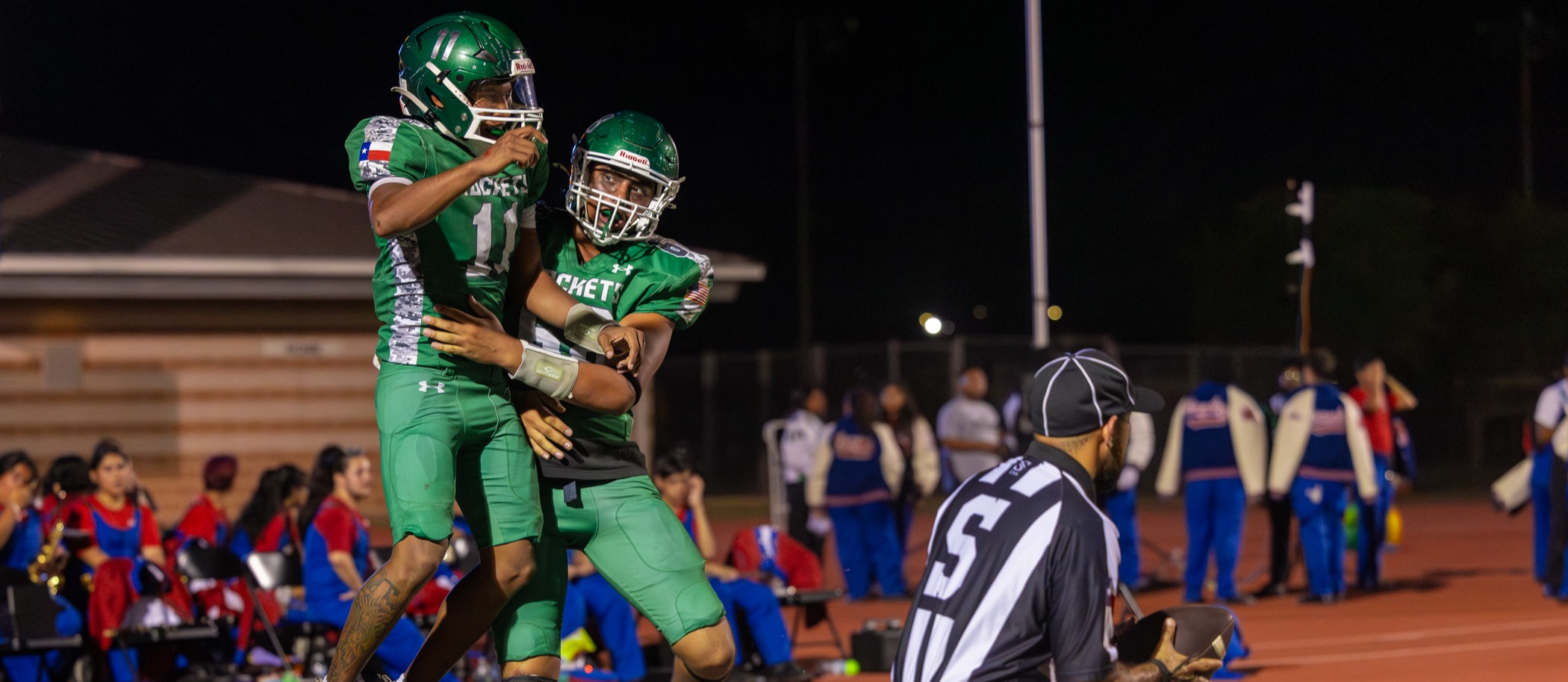 KHS football players celebrate after a big play