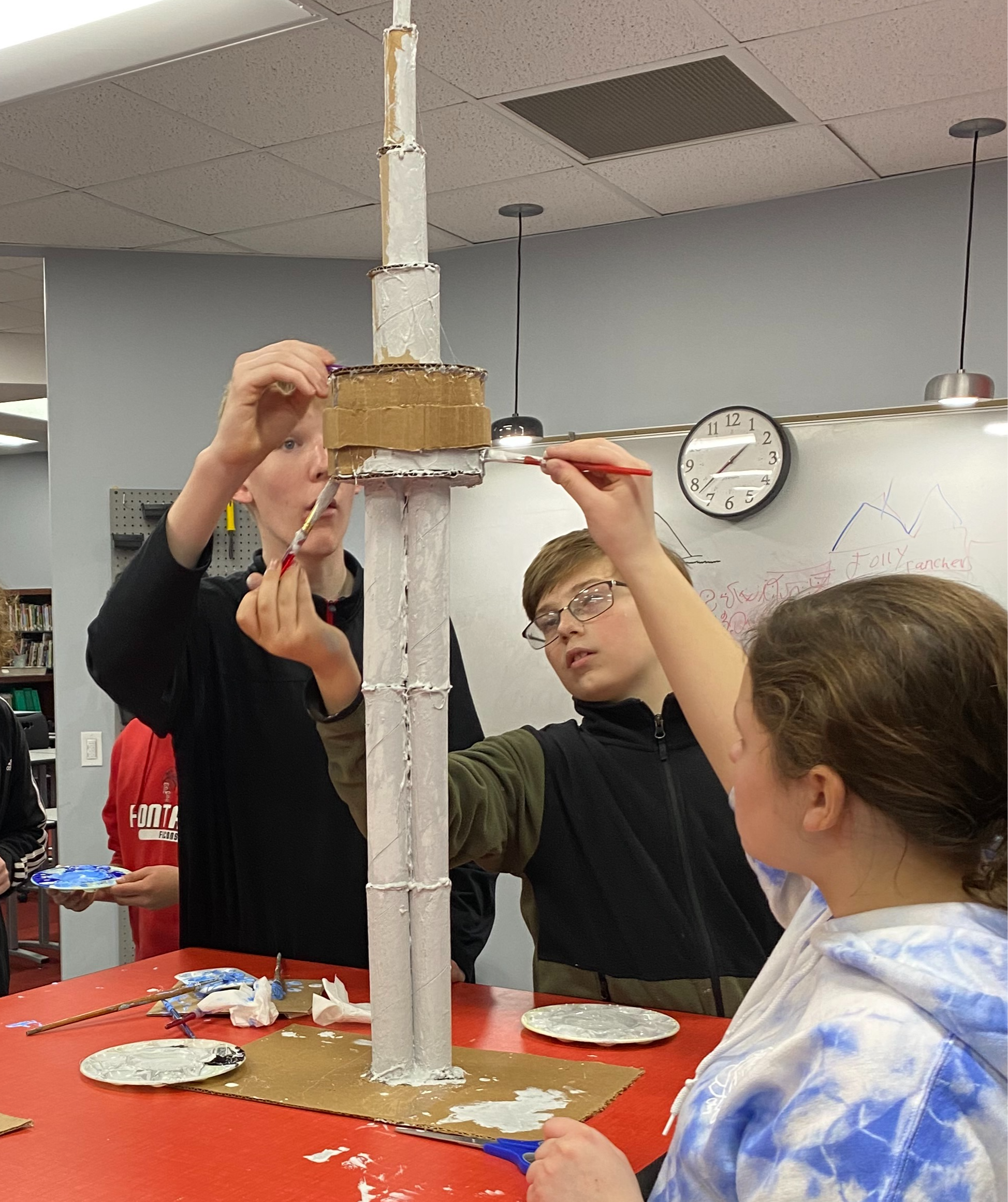 Phab Lab Shot of Students Building