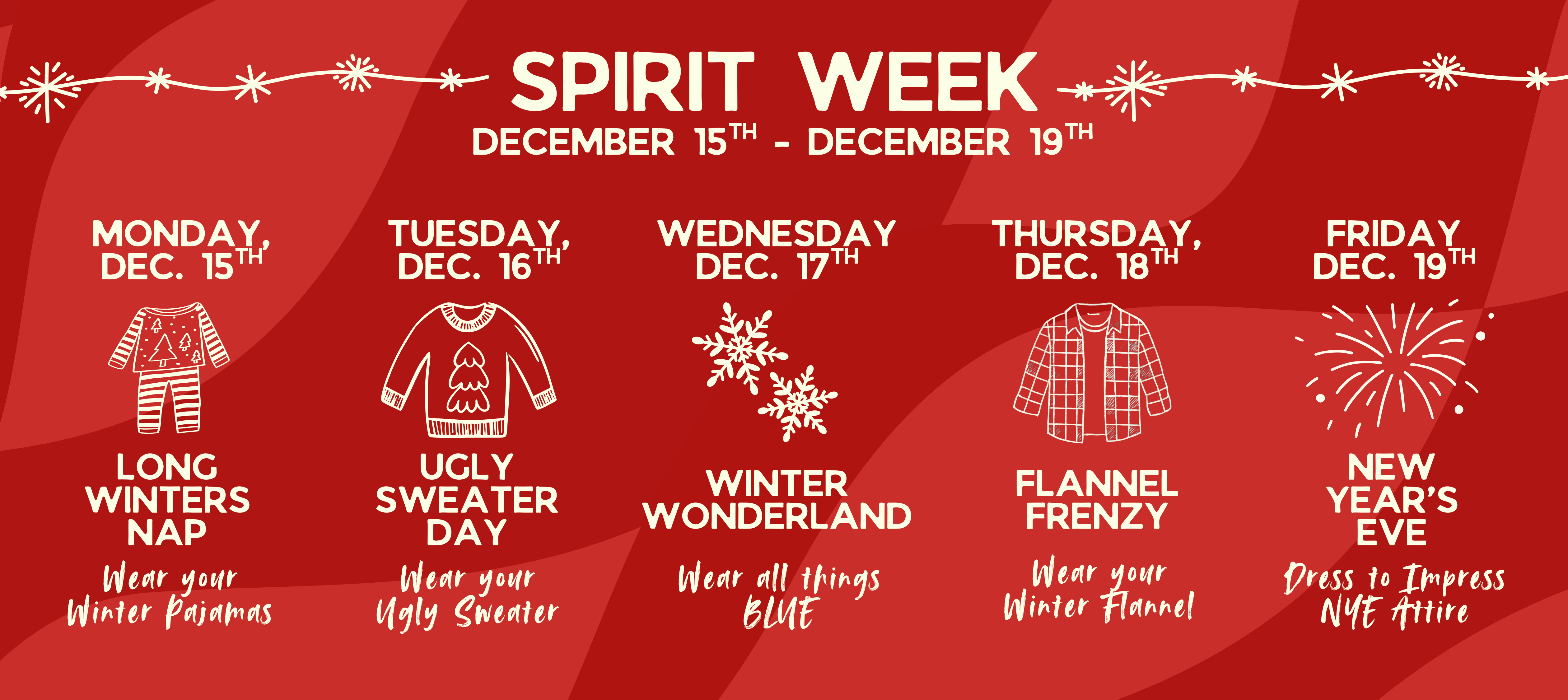 Winter Spirit Week Days