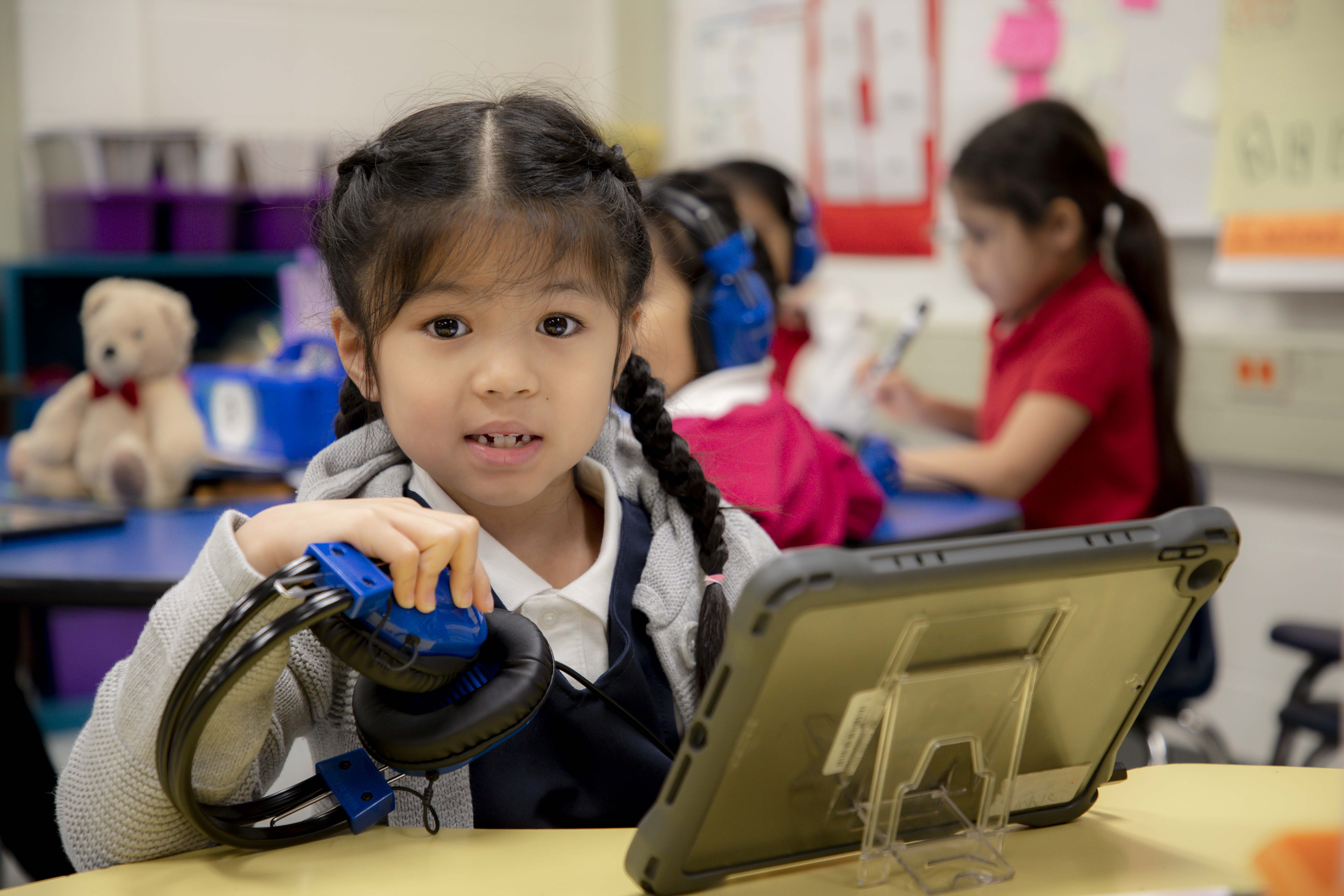 girl using an iPad