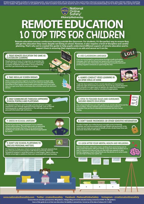 Remote Education 10 Top Tips for Children