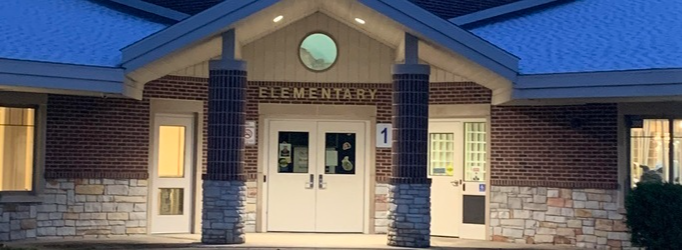 Front door area of Inland Lakes Elementary School