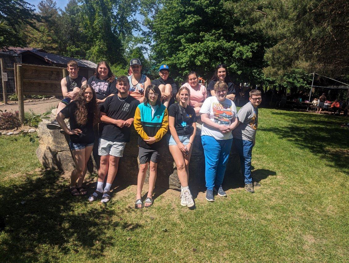 Group picture of Peer to Peer team at Wilderness Trails Zoo 