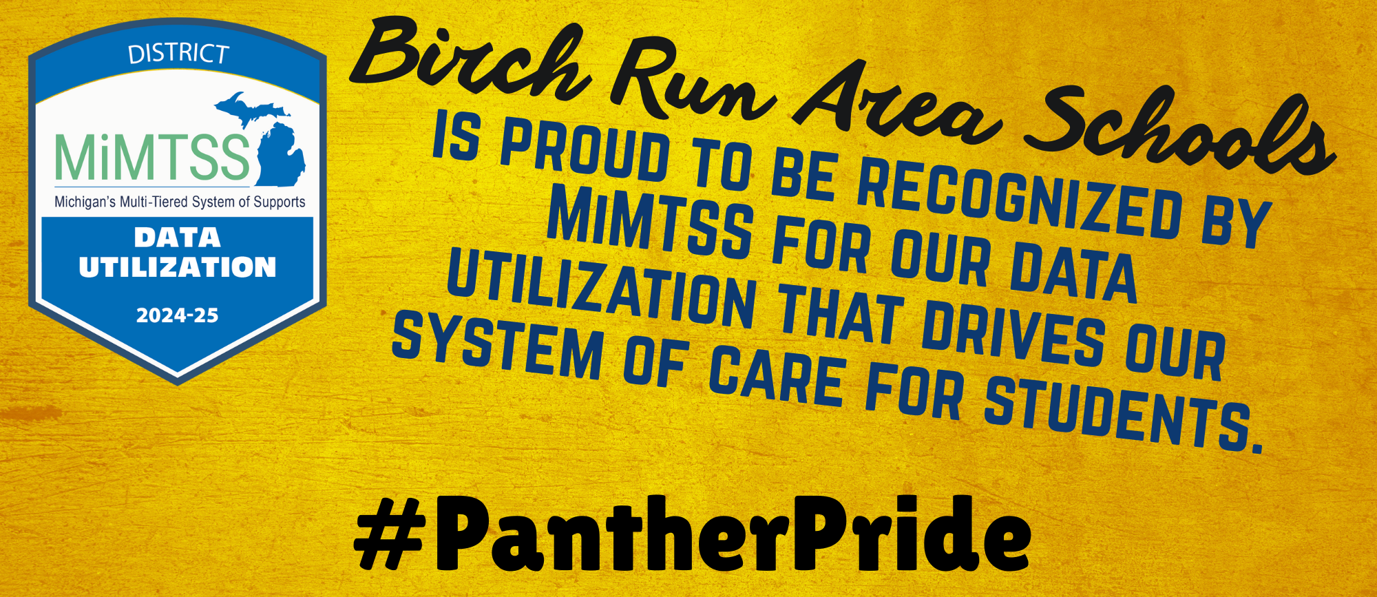 Birch Run Area Schools is proud to be recognized by MiMTSS for our data utilization that drives our system of care for students.