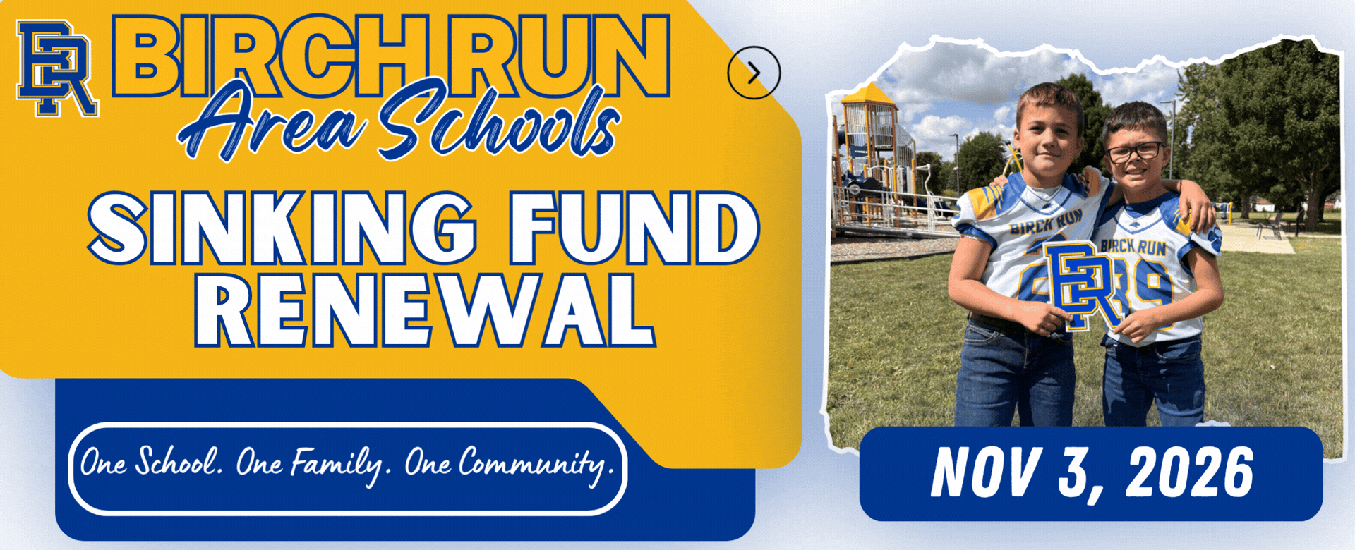 A proposal to renew the current 0.9 mill sinking fund will be on the November 3, 2026 ballot.