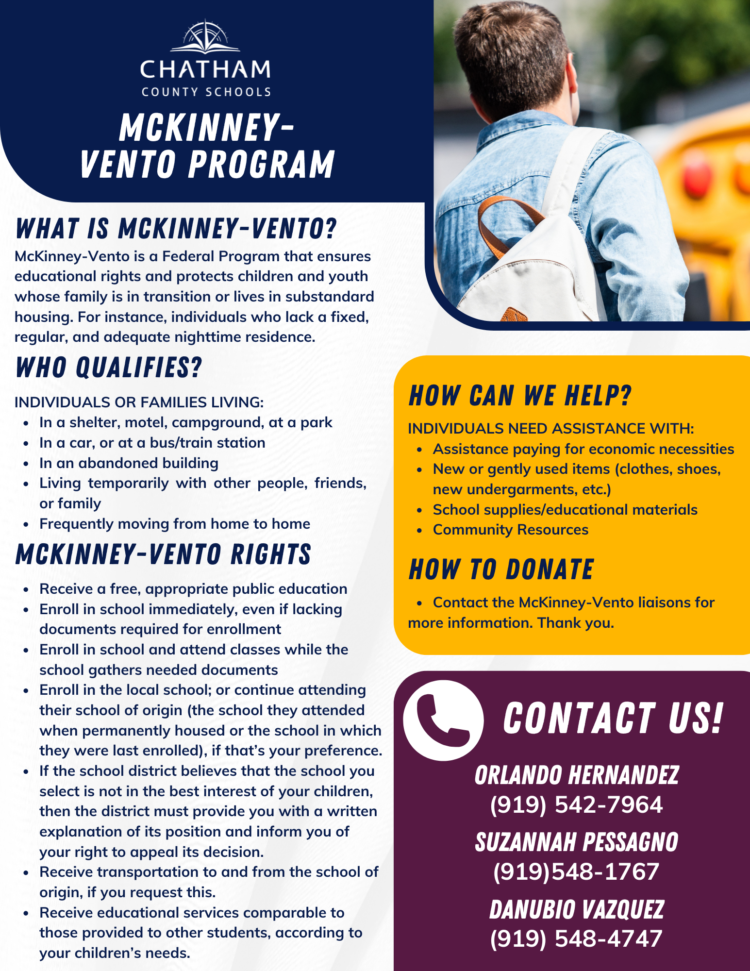 McKinney-Vento Homeless Assistance Act | Chatham County Schools