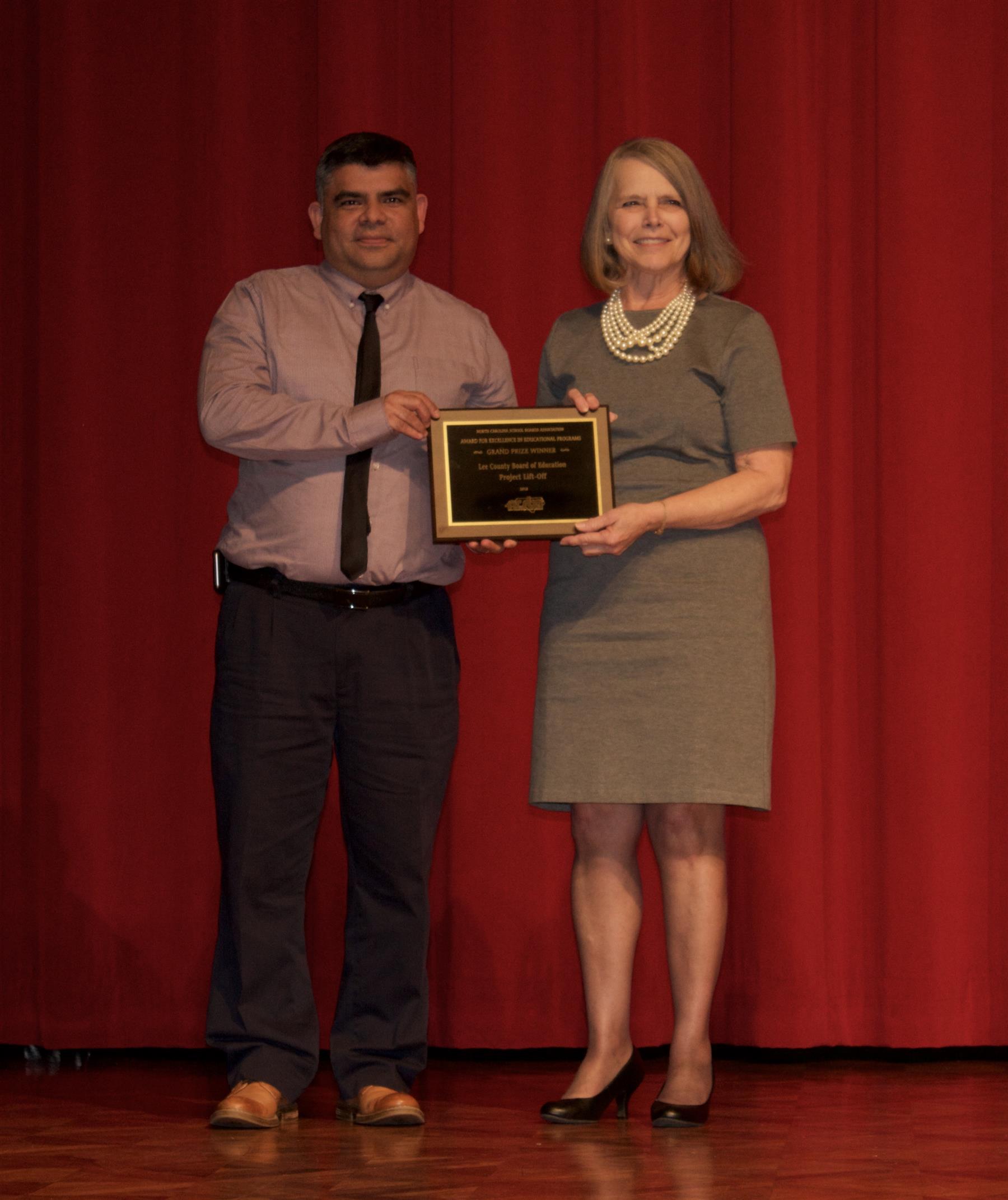 staff receiving award