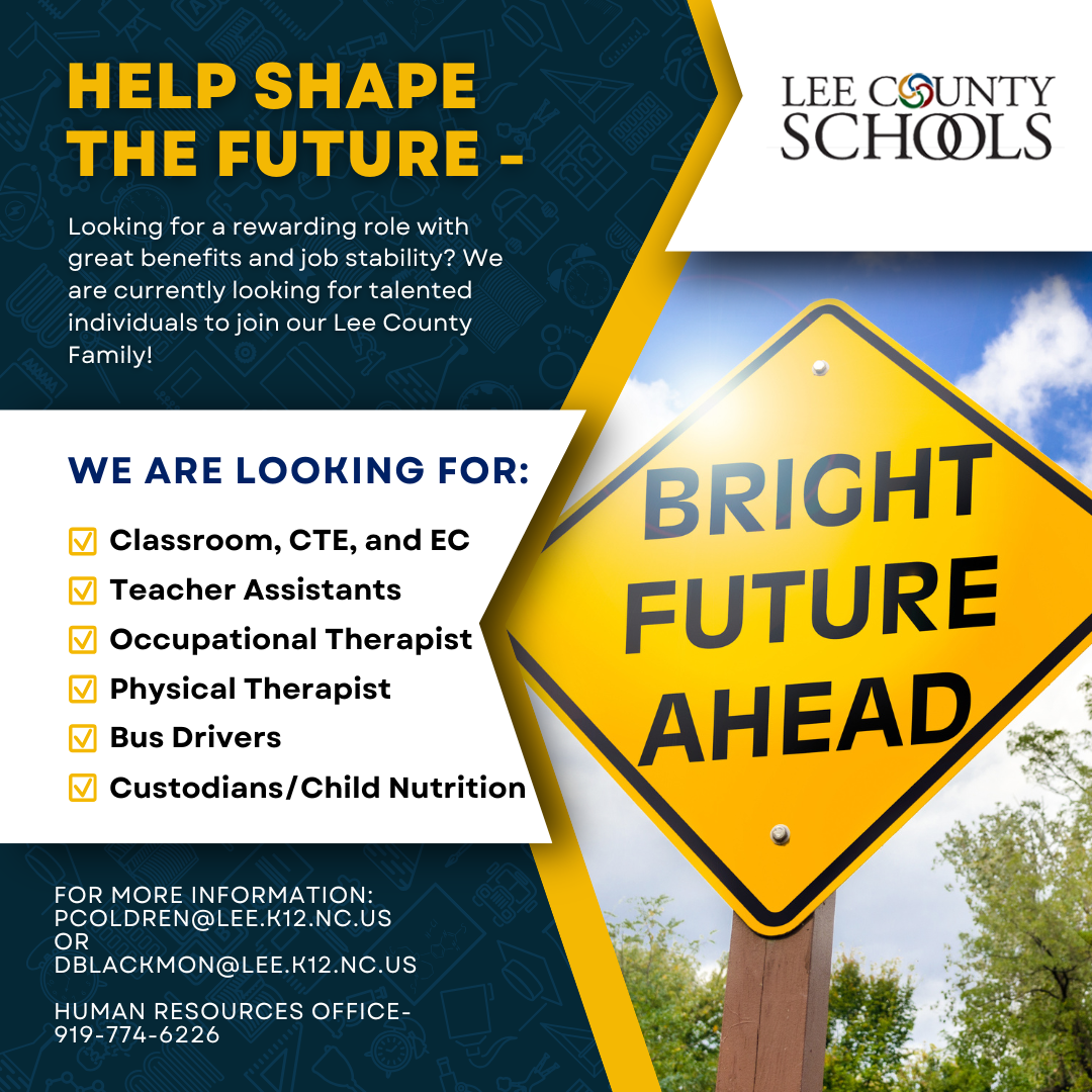 Employment Opportunities, Contact us at 919-774-6226