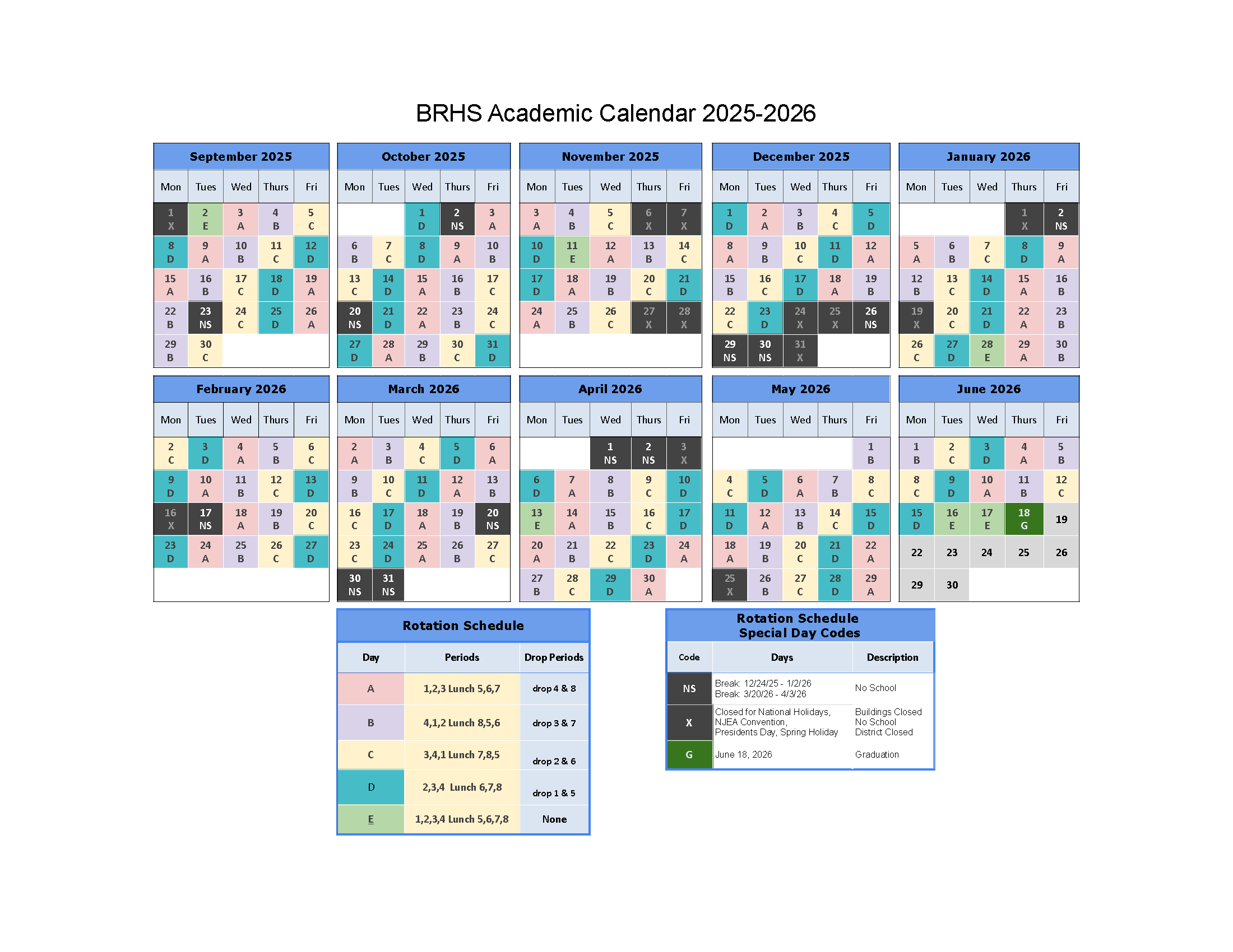 Academic Calendar and Block Rotation