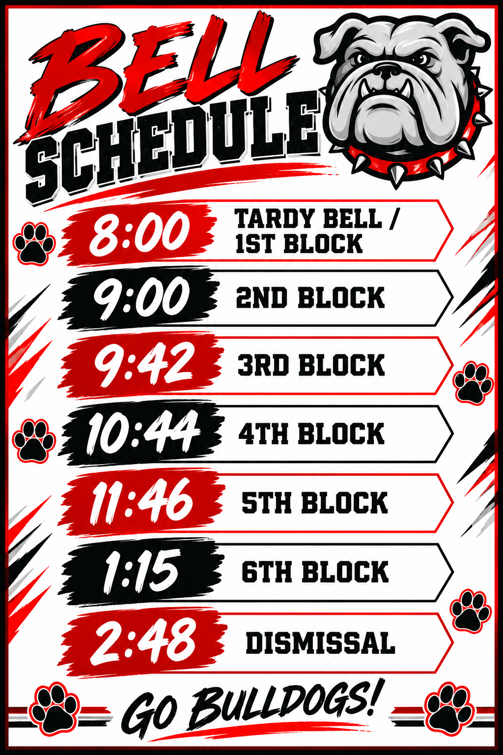 bell schedule