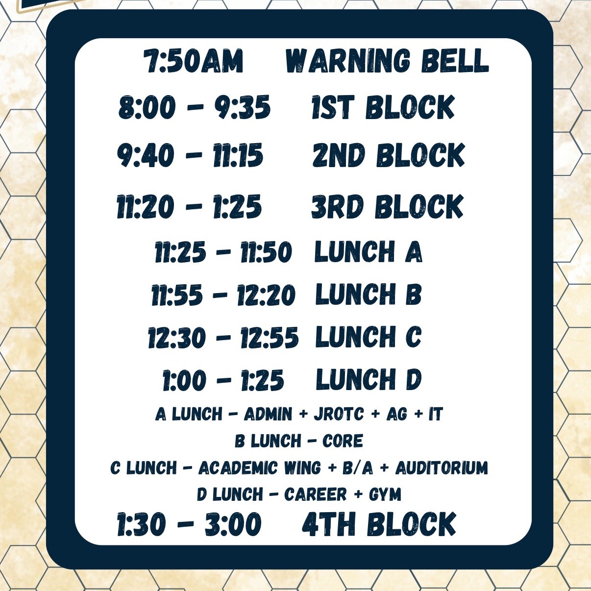 2025 2026 Bell Schedule
