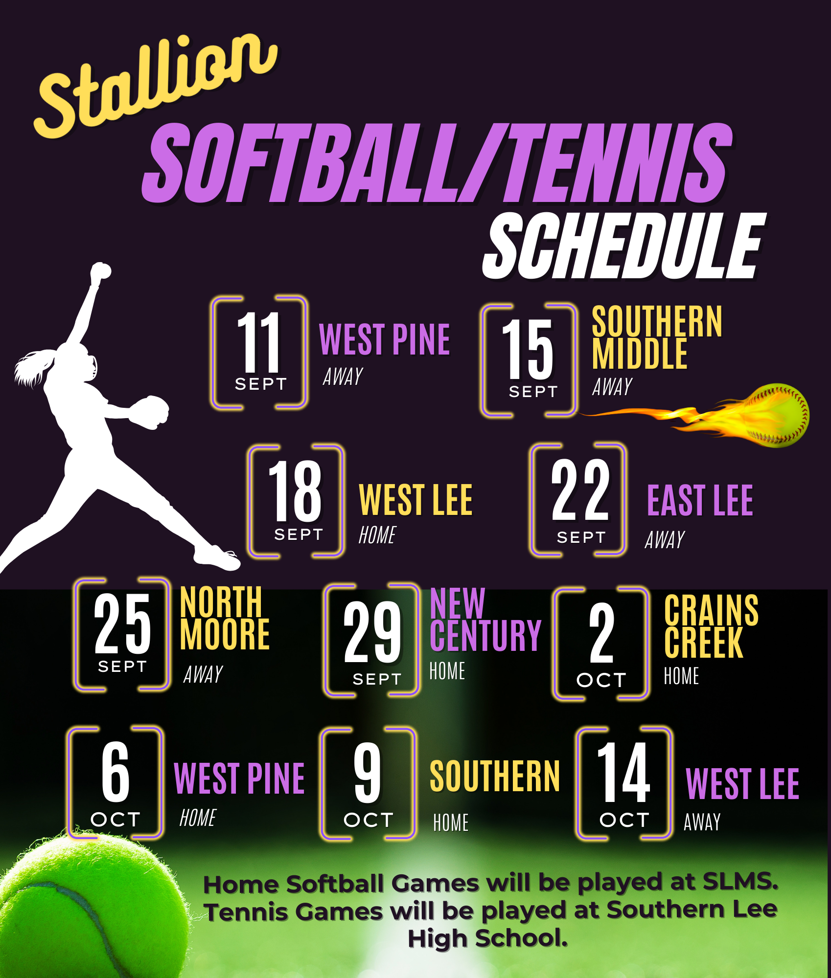 softball schedule