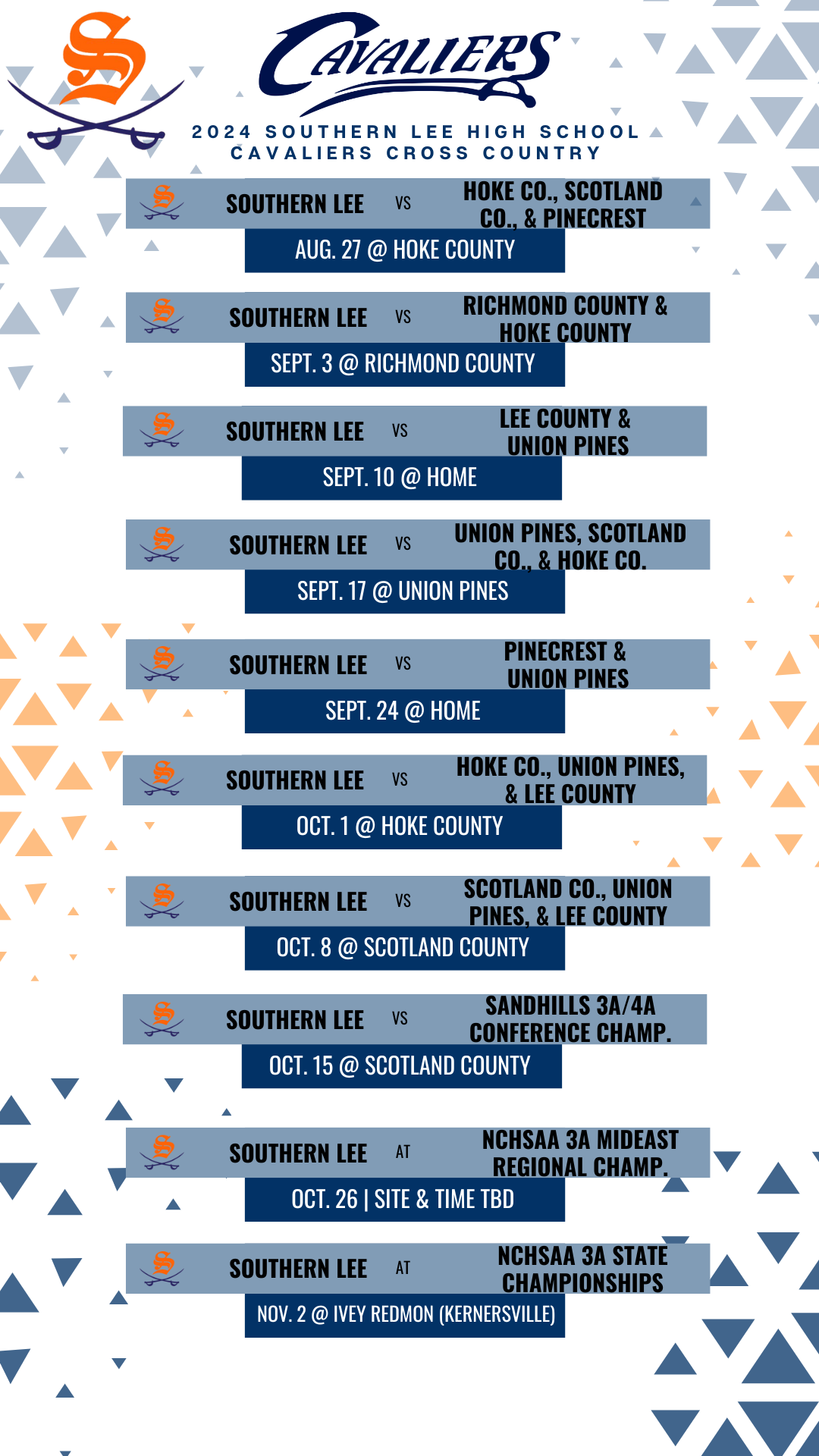 southern lee High School football Schedule 2024