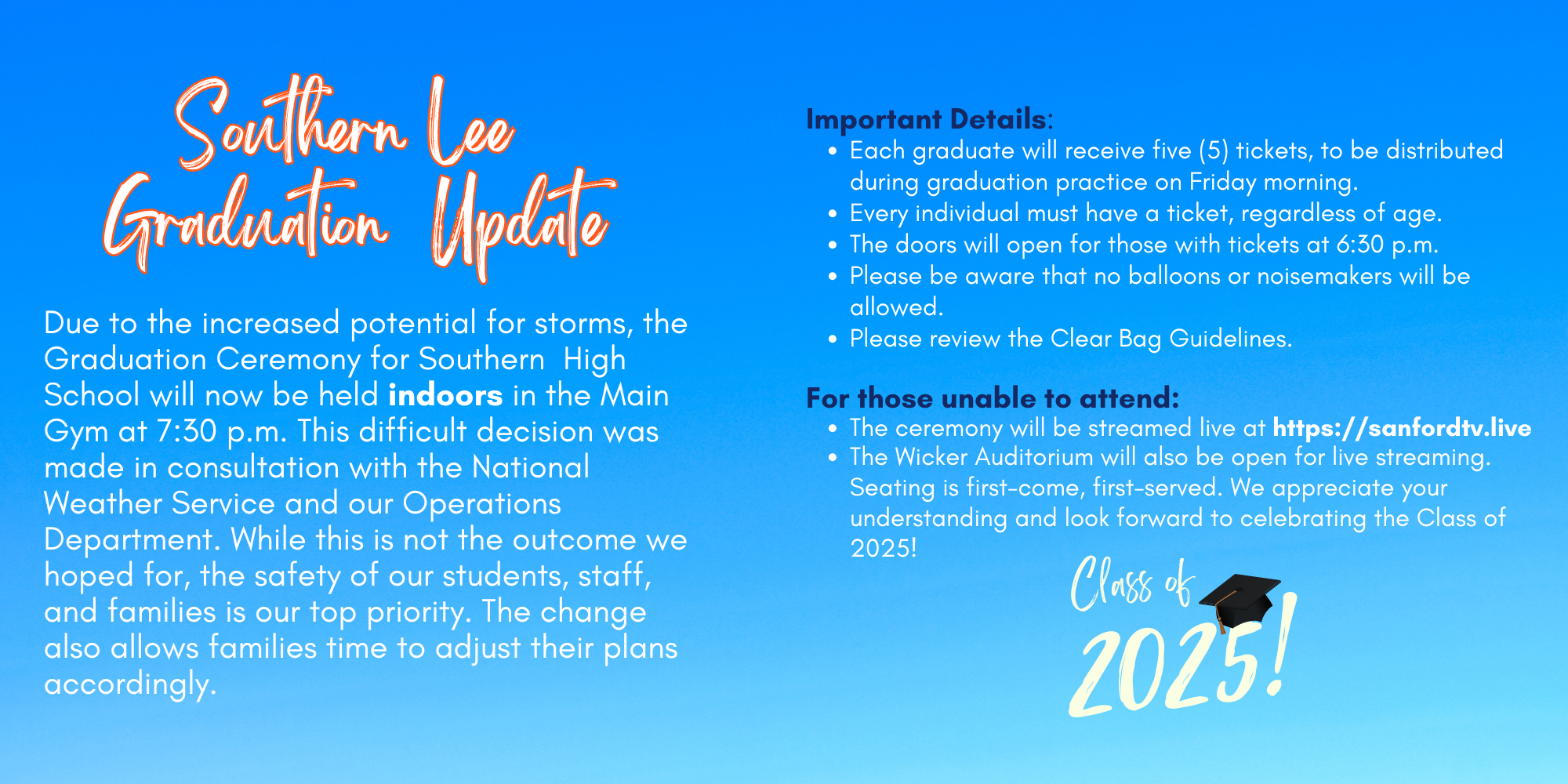 Graduation Update