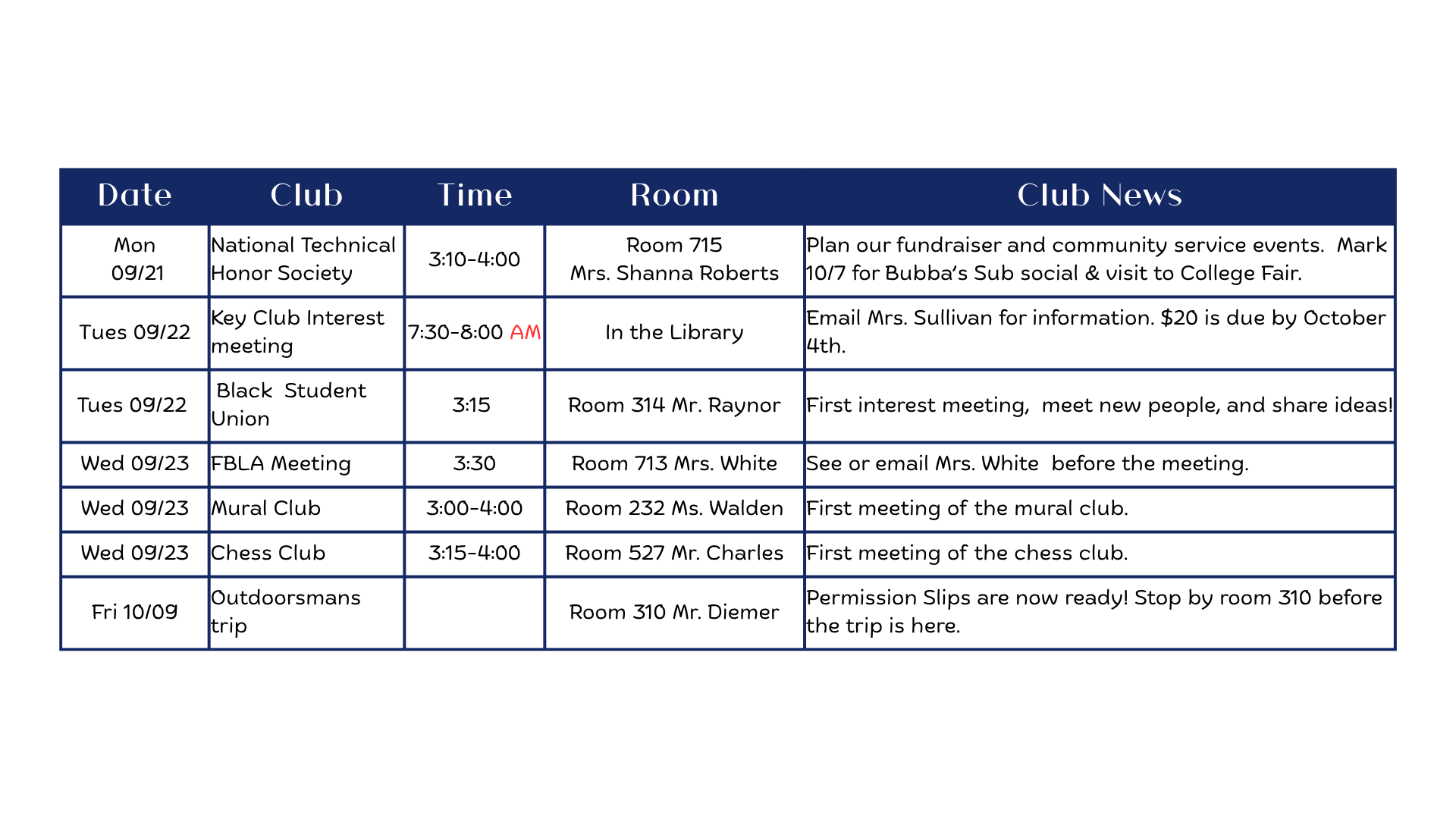 club news