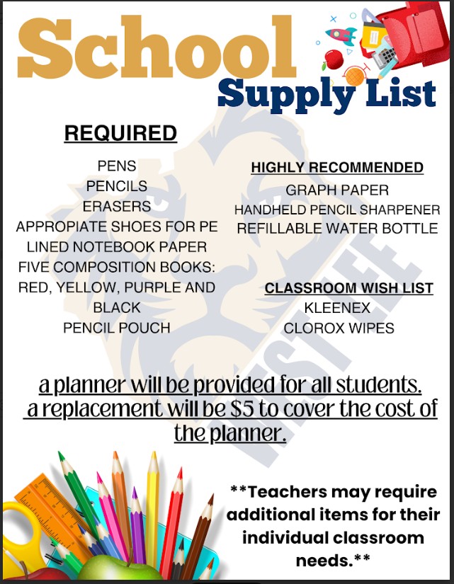 Supply list 